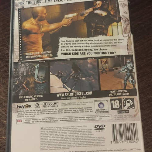 Splinter Cell Double Agent PS2 game used, action adventure