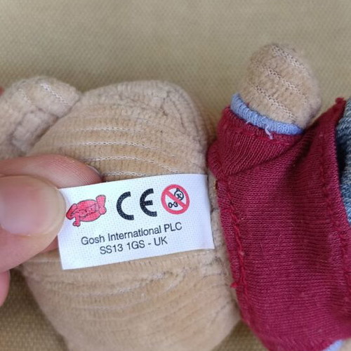 Gosh teddy bear keychain used, colorful, 10 cm plush toy