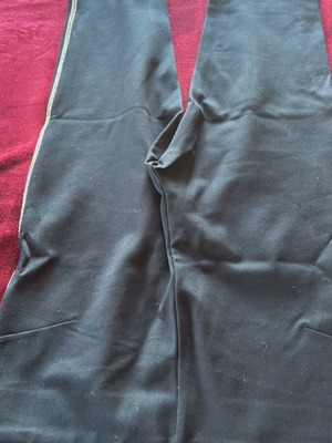 Zara μαύρο παντελόνι με ρίγα και στρας στο πλάι, μέγεθος L