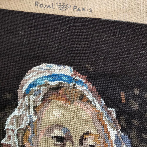 Set of 2 embroidered vintage wall hangings used
