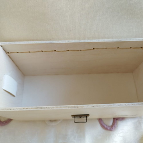 Logos wooden shoulder bag like new, white vegan leather