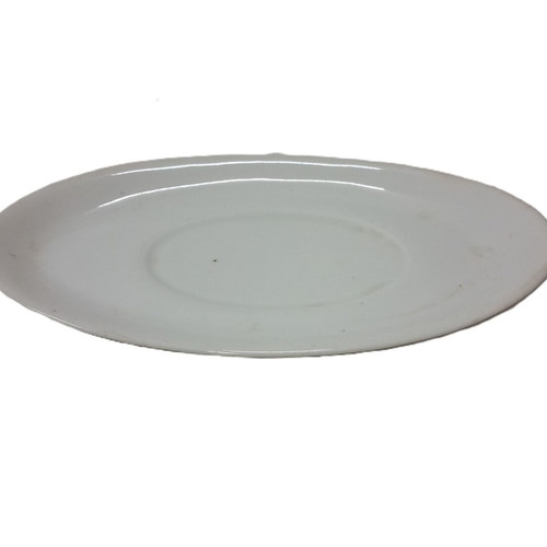Vintage white oval serving plate from Czech porcelain used