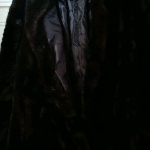Fur synthetic black medium-large coat like new