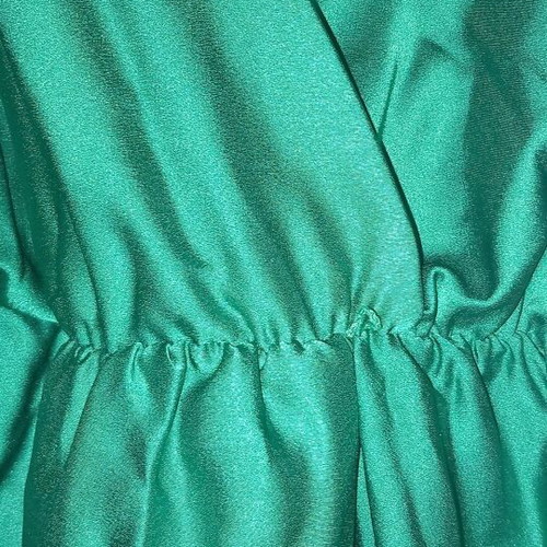 Emerald green satin long dress with straps L&S like new