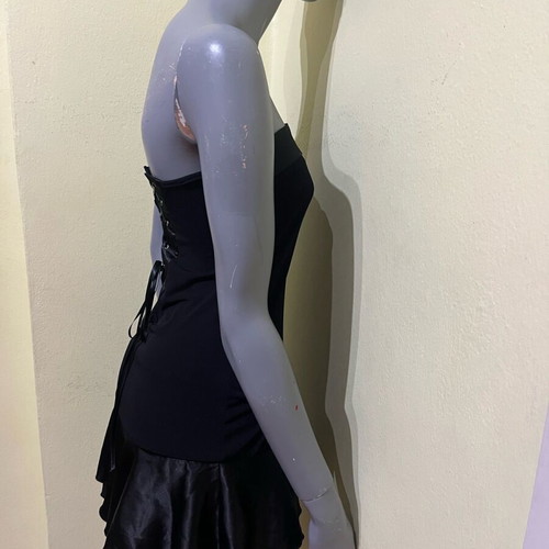 Alert sexy mini strapless black dress size S like new
