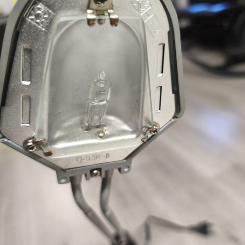 Halogen desk lamp used, adjustable silver table light
