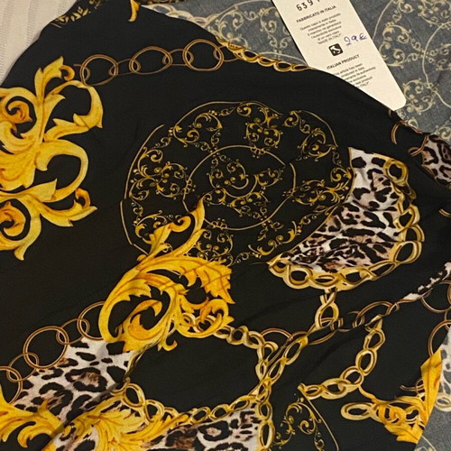 Black crop top new with gold and leopard details