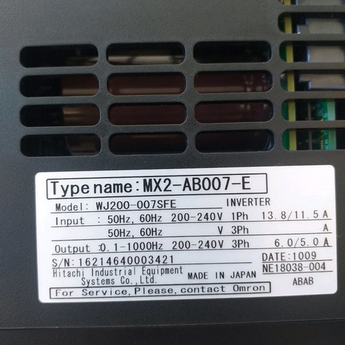 Omron Inverter 0.75Kw new, missing front cover