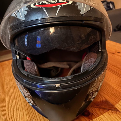 Caberg helmet used, size Large with scratches and dents