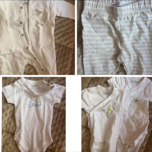 Baby clothing set like new with accessories 0-6 months