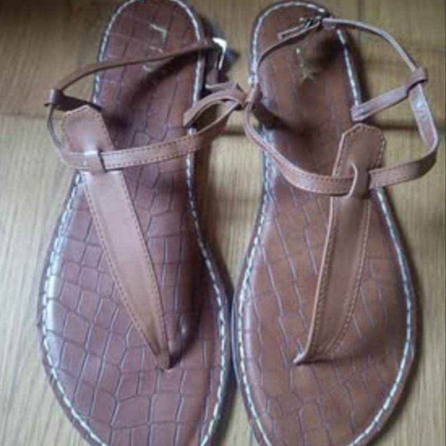 Nak women's leather sandals brown size 41 new