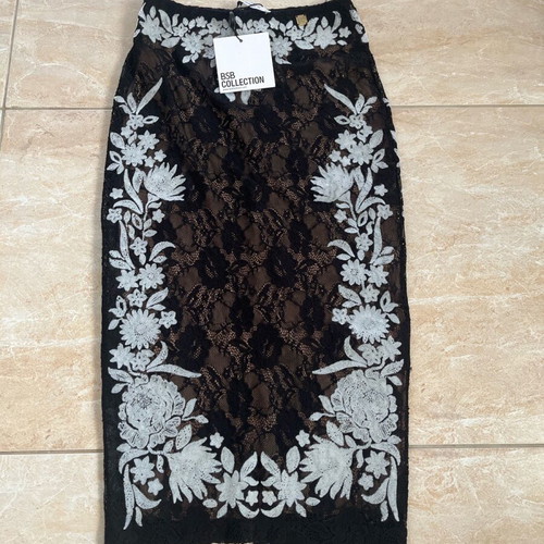 BSB women's skirt new, black and grey with embossed design