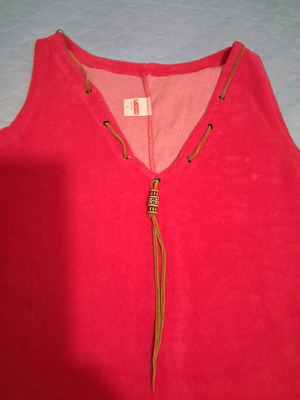 Beach dress Minerva new, cotton terry fabric, red, size M