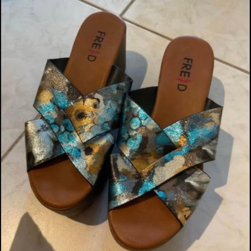 Keep Fred platform sandals used, multicolor, size 39