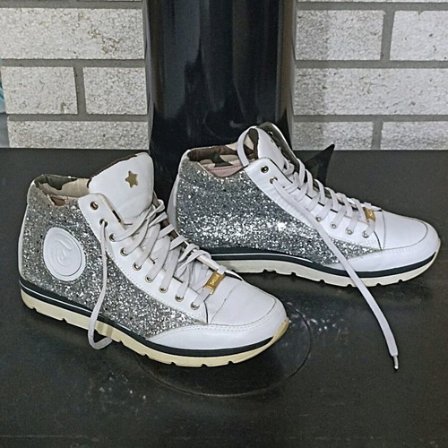 Rollini leather boots like new size 38 with glitter