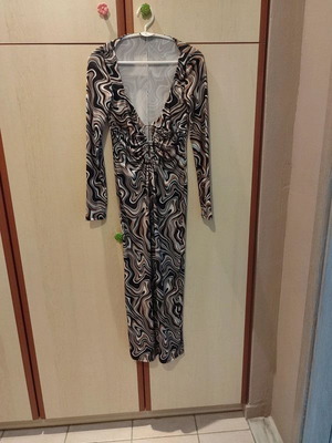 Bershka Long Dress With Sleeves Like New, Size S