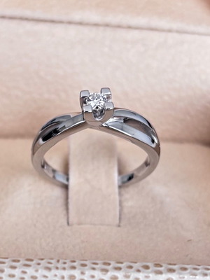 Μονόπετρο δαχτυλίδι Diamond Jools 0.11ct brilliant cut λευκό χρυσό 18 καρατίων σαν καινούργιο