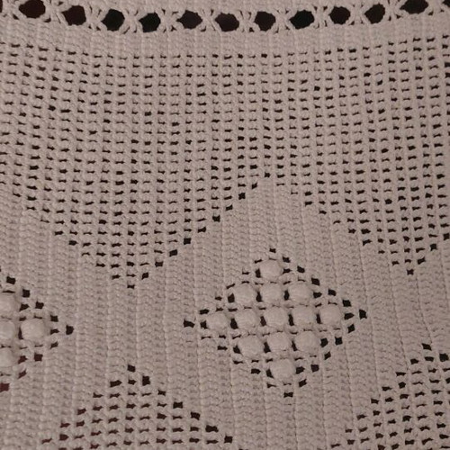 Handmade white double crochet blanket new
