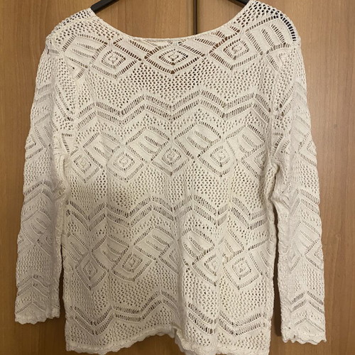 H&M Crochet Blouse new, white, size L