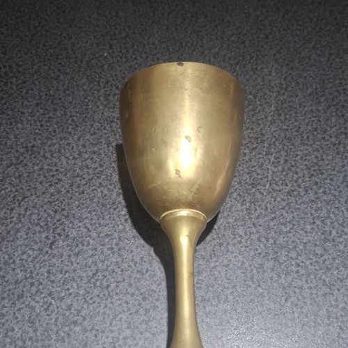 Brass liqueur glass used, vintage style, 100-120 ml