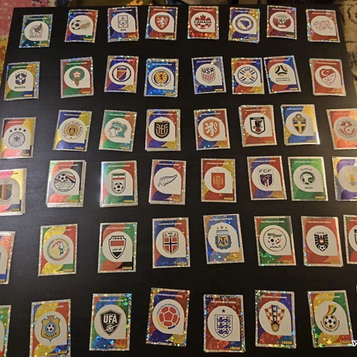 Panini FIFA World Cup 2026 foil team badges and group photos stickers