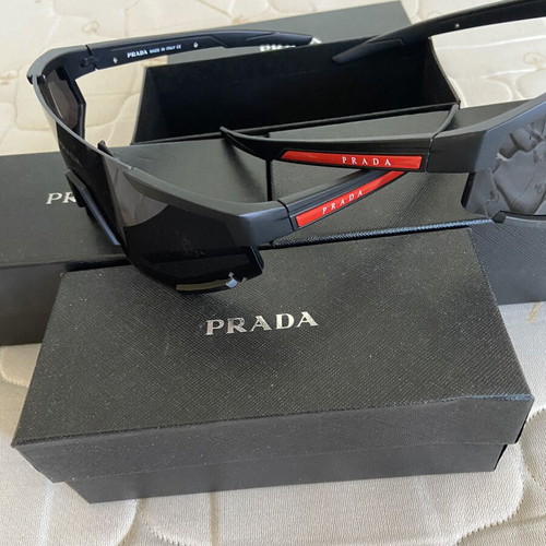 Prada Shield Sunglasses new, black and red unisex design