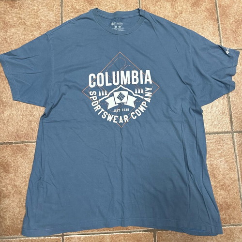 Columbia Men's T-shirt XXL blue like new, 100% cotton
