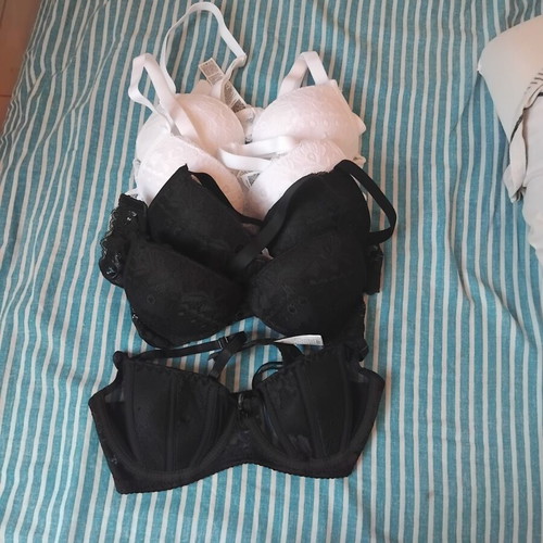Push Up Bras Set new, sizes XS and 70A, Shein, black and white