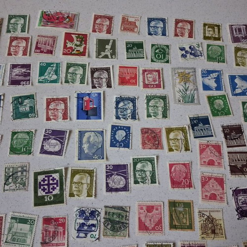German stamps used, pack of 319 collectible vintage pieces