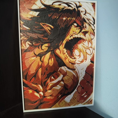 2D Poster Attack on Titan Eren Yeager like new