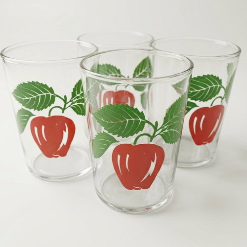 Set of 4 glass cups new, height 10 cm