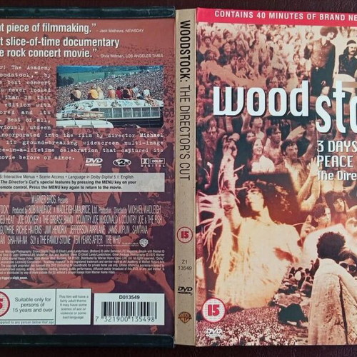 Woodstock 3 Days Of Peace & Music The Director's Cut DVD like new