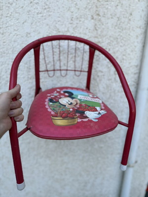 Παιδικό καρεκλάκι Minnie Mouse μεταχειρισμένο, κόκκινο μεταλλικό