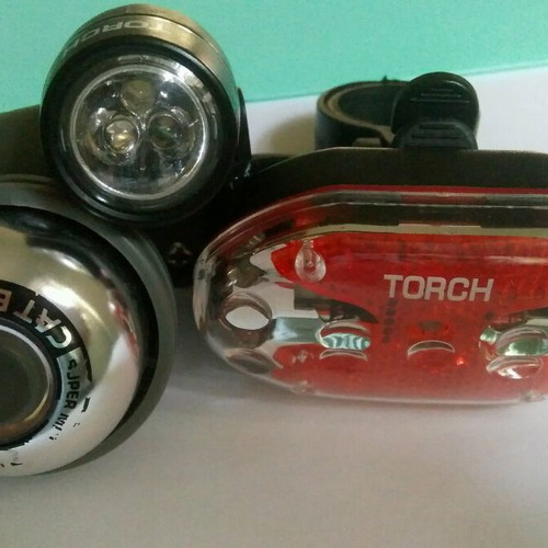 Bicycle accessories like new with lights, bell, and wireless computer