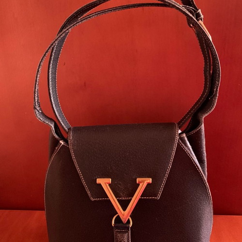 Valentino shoulder bag used, dark blue, leather
