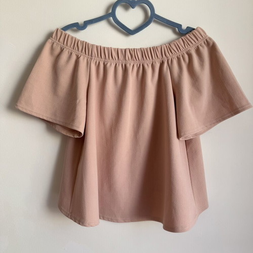 Missi London Bardot Off Shoulder Top blush pink S/M like new