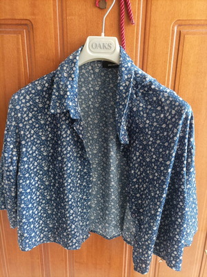 Pink Woman summer shirt blue, short sleeve, size S like new
