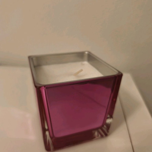 Ikea FRAMFÅRD scented candle in pink glass, new