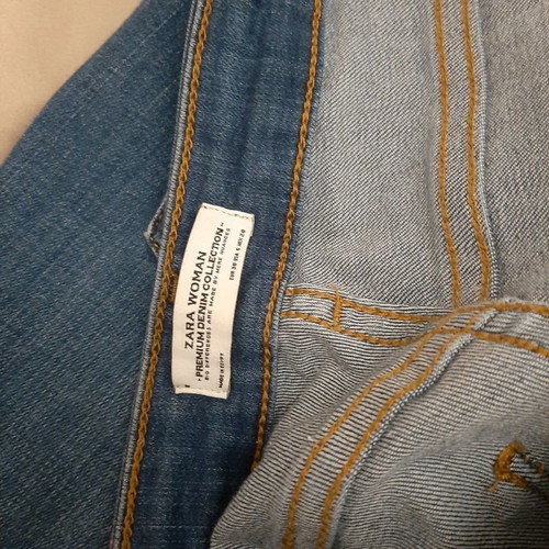 Zara denim jeans used, premium collection, bootcut style, size 38