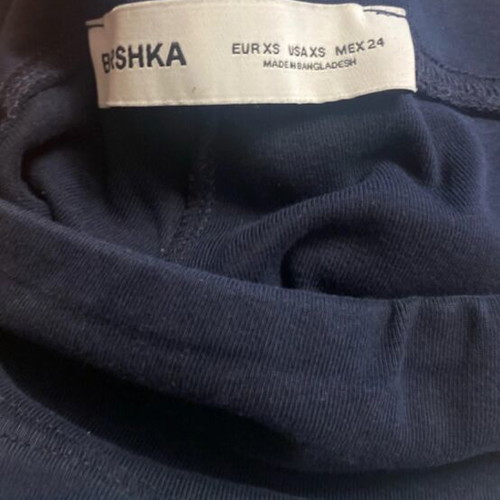 Bershka flared pants, navy blue, high-waisted, size XS