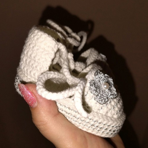 Knitted baby espadrilles