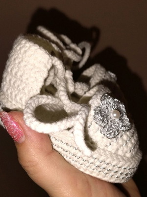 Knitted baby espadrilles