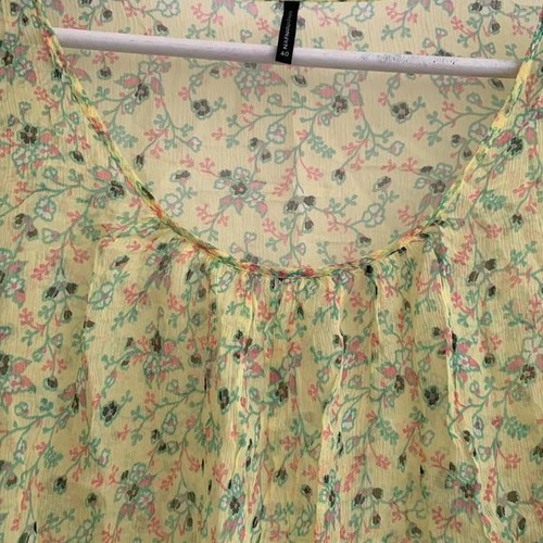 Naf Naf blouse used, size L, yellow and green