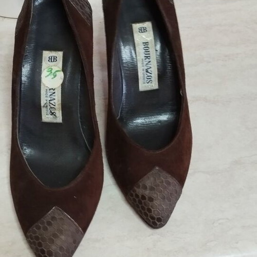 Leather brown pumps used, size 35