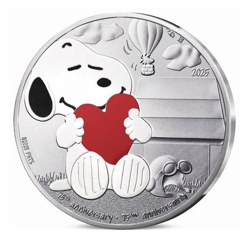 Snoopy 10 Euro Silver Coin new, 2025 France 75th Peanuts Anniversary