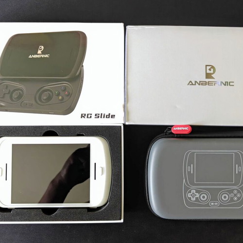 Anbernic RG Slide handheld console with 7K games, 256GB storage, 4.7 inch 120Hz touchscreen