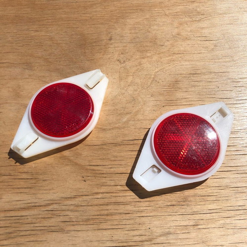 Pair of bicycle spoke reflectors red new