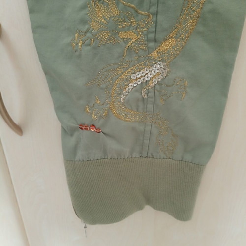 Vintage Y2K Cargo Capri Pants Rebecca Blu used, khaki with embroidery