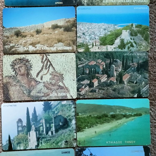 Phone cards used, pack of 10, 1996