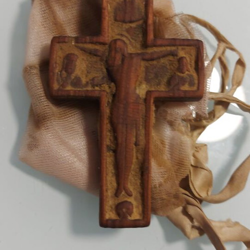 Wooden cross handmade used, Greek